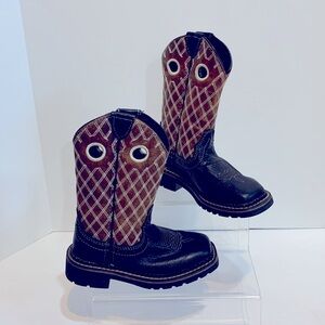 Justin Western Work Boots Square Toe 4618JR Brown Black